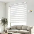 Produktbild: Victoria M. Premium Doppelrollo / Duo Rollo, 160 x 230 cm, weiß Premium Lichtdurchlässig und verdunkelnd mit Kettenzug Wand- o. Deckenmontage