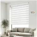 Produktbild: Doppelrollo Premium Doppelrollo / Duo Rollo, 160 x 230 cm, weiß, Victoria M., blickdicht, ohne Bohren, freihängend, verschraubt, Lichtdurchlässig und verdunkelnd mit Kettenzug Wand- o. Deckenmontage weiß 160 cm x 230 cm