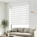 Produktbild: Victoria M. Doppelrollo für Fenster & Türen Duo-Rollo Lichtdurchlässig & Verdunkelnd mit Kettenzug Wand- o. Deckenmontage, 160 x 230cm, Weiss