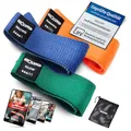 Produktbild: NEOLYMP Kurze Fitnessbänder Stoff mit Fitness Traningsprogramm E-Book - waschbare Resistance Bands, Widerstandsbänder, Gymnastikband, Fitnessband, Trainingsbänder, Klimmzugbänder (3er Set)