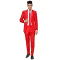 Produktbild: SuitMeister Anzug Solid Red Teufel Partyanzug - Halloween Karneval Schicker Anzug in schillernder Farbe rot 48-50