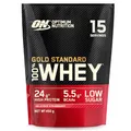 Produktbild: Optimum Nutrition Gold Standard 100% Whey, Proteinpulver, Geschmack Delicious Strawberry, 450g, 15 Portionen