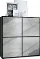 Produktbild: Vladon Highboard Cuba V2 Schrank 104 x 105,5 x 35,5 cm Sideboard mit 8 Fächern,  Germany, Korpus in Schwarz matt / Fronten in Beton Oxid Optik