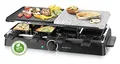 Produktbild: Emerio Raclette für bis zu 8 Personen mit heißem Stein und Grillfläche in Kombination, regulierbare Temperatur, Naturstein-Platte, inkl. 8 Pfännchen, Steingut, Antihaftbeschichtung RG-126708