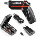 Produktbild: Matrix Akkuschrauber 4 Volt inkl. Li-Ion 2,0 Ah Akku, Ladegerät + Bitset 14 tlg.