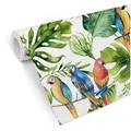 Produktbild: K&L Wall Art Mustertapete Wohnzimmer Papageien im Dschungel bunte Vliestapete Regenwald Vögel, Dschungeltiere Tapete bunt 0.48 m x 10.08 m