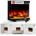 Produktbild: KAMINIO Elektrokamin LEA, 3in1 Kamin: Elektrischer Stand-, Wand- und Einbaukamin, Panoramaview schwarz 61 cm x 43 cm x 20 cm