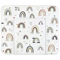 Produktbild: Rotho Babydesign Wickelauflage Breit (85 x 72 cm) - wickelauflage - wickeltischauflage - abwaschbar - wickelmatte - wasserdicht - Motiv Boho Rainbow