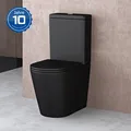 Produktbild: Spülrandloses Stand-WC mit Spülkasten matt Schwarz Stand-Toilette WC-Sitz S108T