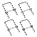Produktbild: duoyif U-Schrauben M6 4Stück M6 50mm x 80mm Bolzen U Bügelschrauben, Vierkant U-Bolzen Edelstahl, Bügelbolzen Mit Muttern Rahmenplatte Runde Unterlegscheiben, U Bolzen Für Rohr Durchmesser Unter 50mm