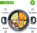 Produktbild: Genius Kochtopf Genius Cerafit Magic Pot Kochtopf-Set 20cm Topf 3,7l Siebeinsatz &, Metall, Glas
