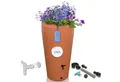 Produktbild: YourCasa Regentonne 230 Liter [Decore ] mit Anschlusset - Regenfass aus Kunststoff, bepflanzbarer Deckel, mit Wasserhahn,240L