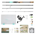 Produktbild: Fishing-King Tackle Angelset Forelle/Barsch | Spinnrute 2,10 m und 5-25 g | Spinnrolle 2500 mit Schnur | Box, Köder und Zubehör