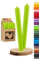 Produktbild: Stabkerzen apfelgrün 10 Stück 18cm Ø 2,2cm Kerzen durchgefärbt