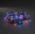 Produktbild: Konstsmide - Micro LED Lichterkette, mit 8 Funktionen, Steuergerät und Memoryfunktion, 80 bunte Dioden, 24V Außentrafo, schwarzes Kabel ; 3630-500