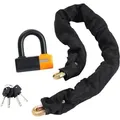 Produktbild: Vevor - 1 m Fahrradkettenschloss mit 4 Schlüsseln & hoher Sicherheit, robustes Diebstahlschutz-Hochsicherheitsschloss aus Metallstahl, perfekt für