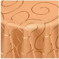 Produktbild: DecoHomeTextil Heimtextilmanufaktur Tischdecke Kringel Circle Tafeldecke Ornamente Damast Tischdecke orange Rund 135 cm