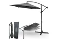 Produktbild: deluxe4home Sonnenschirm Ampelschirm Ø270 cm mit Ständer & Schutzcover I Terrassenschirm, Mit Handkurbel