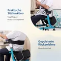 Produktbild: Safe Age Rollator: Leicht und faltbar – mit Sitzfunktion – für drinnen und draußen – inklusive Rückenlehne und Gehstockhalter - Himmelblau