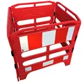 Produktbild: UvV UVMS0090 Schachtschutzgitter Schachtabsperrung mit Schranke und Tastleiste rot/weisse Reflexfolie, HD-PE Kunststoff 4 Elemente 100 x 100 cm (Rot)
