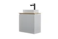 Produktbild: Planetmöbel Waschtisch Waschtisch 55 cm weiß matt (Badmöbel-Set für Gäste WC & Bad, moderner Waschtischunterschrank mit Waschbecken), Soft-Close und wählbare Waschtischplatte