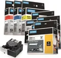 Produktbild: DYMO IND - Nylon - Klebstoff - Schwarz auf Weiß - Rolle (1,9 cm x 4 m) 1 Rolle(n) flexibles Etikettenband - für Rhino 4200, 4200 Kit, 5200, 5200 Hard Case Kit, RhinoPRO 6000, DYMO LabelWriter 450 Duo