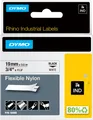 Produktbild: DYMO Rhino 19 mm x 3,5 m Schwarz-Weiß Nylonetiketten 18489