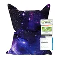 Produktbild: Lumaland Riesen-Sitzsack XXL 140x180 cm Special Edition | Wasserfestes Indoor & Outdoor Liegekissen mit über 3 Mio. anpassungsfähigen EPS-Perlen | Bean Bag mit waschbarem Bezug [Galaxy]