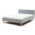 Produktbild: Meise Möbel Lena Polsterbett Holzfuß Eichenfarbig Kopfteil glatt - Eisblau 120x200 cm - Braun