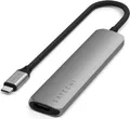 Produktbild: Satechi USB-C 7-in-1 Slim Multiport Adapter (Ethernet) – HDMI 4K bei 60Hz – Ethernet 1 Gigabit, 10/100/1000 Mbps – USB-C PD bis zu 100W Eingang, 80W max Ausgang