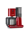 Produktbild: Bosch Filterkaffeemaschine Styline TKA8A054, Edelstahl-Thermokanne 1,1 L, für 8-12 Tassen, abnehmbarer Wassertank, Tropfstopp, schwenkbarer Filterträger, Kabelstaufach, 1100 W, rot