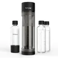 Produktbild: Sodapop Wassersprudler Logan, inkl. 2 Glasflaschen (850 & 600 ml) und 1 PET-Flasche (850 ml), Matt Schwarz, Höhe 42,6 cm, ohne CO₂-Zylinder