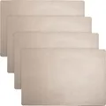 Produktbild: Erwin Müller Tischset, Teller-Untersetzer Lagoa im 4er-Pack in Lederoptik Gold Größe 30x45 cm - Schutz vor Flecken und Kratzern