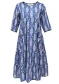 Produktbild: GURU SHOP Boho Sommerkleid, Bedrucktes Wadenlanges Kleid - Indigo, Damen, Size:M