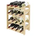 Produktbild: Lenmar Serie RW Weinregal aus Holz für Flaschen, Anthrazit, Braun, Natur, RW-1, 3-11 liegen, für 12-91 Flaschen, Wein, Flaschenregal (Natur, RW-1-16, 54 x 43 x 25, 4 liegen, für 16 Flaschen)