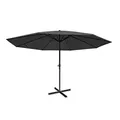 Produktbild: Mendler Sonnenschirm Meran Pro, Gastronomie Marktschirm ohne Volant Ø 5m Polyester/Alu 28kg ohne Ständer - anthrazit
