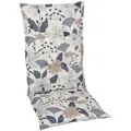 Produktbild: Sesselauflage, Beige, Textil, Floral, Füllung: Schaumstoff, Vlies, 50x120 cm, Oeko-Tex® Standard 100, pflegeleicht, hochwertige Qualität, langlebig, für den Außenbereich geeignet, mittels Bändern zu befestigen, Gurtband befestigen, Outdoor-Kissen, Gartenstuhlauflagen, Hochlehner-Auflagen