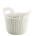 Produktbild: Curver 226385 Deko Korb, Strick/Kunststoff, rund, 23 x 19 x 18,5 cm, 3 l, elfenbeinfarben