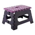 Produktbild: axentia Klapphocker aus Kunststoff, Faltbarer Tritthocker stabil bis 150 kg, kompakter Klapptrit in grau oder lila, Maße: ca. 35 x 27 x 22 cm
