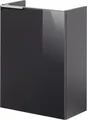 Produktbild: Fackelmann KARA Waschbeckenunterschrank schmal  Unterschrank für Waschtisch im Gäste-WC (44 cm x 60 cm x 24,3 cm)  Türanschlag rechts  SBC Badezimmerschrank hängend in Anthrazit/Schwarz Hochglanz