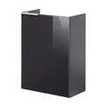 Produktbild: FACKELMANN Kara Waschbeckenunterschrank schmal – Unterschrank für Waschtisch im Gäste-WC (44 cm x 60 cm x 24,3 cm) – Türanschlag rechts – SBC Badezimmerschrank hängend in Anthrazit/Schwarz Hochglanz