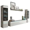 Produktbild: Wohnwand Vera 4-tlg. ca. 240x130 cm  Grau/Weiß