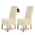 Produktbild: SCHEFFLER-Home Stuhlhussen Stretch Luna-Lang/Stuhlüberzug 2er Set Creme/elast...