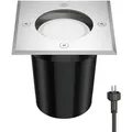Produktbild: ledscom.de Bodeneinbaustrahler REJA für außen Edelstahl eckig IP67 inkl. GU5.3 LED (warmweiß, 4,99W, 430lm, 100°)