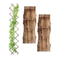 Produktbild: Relaxdays Rankgitter ausziehbar, 3er Set, Rankhilfe Kletterpflanzen, 180x30 cm, Garten, Balkon, Terrasse, Holz, Geflammt