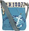 Produktbild: Sunsa Damen Umhängetasche. kleine Leinwand/Canvas Tasche. Vegan Damentasche. Blaue Crossbody Bag in Maritim/Anker Vintage Stil