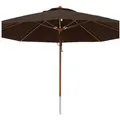 Produktbild: anndora-sonnenschirm Sonnenschirm 4m rund Gartenschirm Marktschirm, wasserabweisende Oberflächen braun