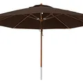 Produktbild: anndora® Sonnenschirm Holz Gartenschirm Marktschirm ø 4 m rund + Winddach wasserabweisend - Braun