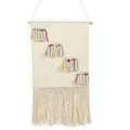Produktbild: Wanddekoration Beige Baumwolle Handgemacht Mit Fransen Boho Chic Wandbehang Wanddeko Türdeko Fensterdeko Für Schlafzimmer Wohnzimmer Flur Diele