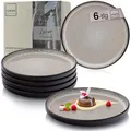 Produktbild: SÄNGER Luxor | Dessertteller 6 teilig, Steingut Teller Set 6 Personen, Kuchenteller kleine Teller spülmaschinenfest mikrowellenfest multifunktional, Steingut Geschirr braun beige | VALUE COLLECTION